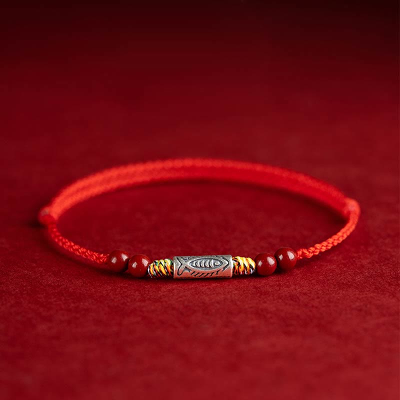 Geflochtenes Koi-Fisch-Armband aus 925er Sterlingsilber für Reichtum und Glück