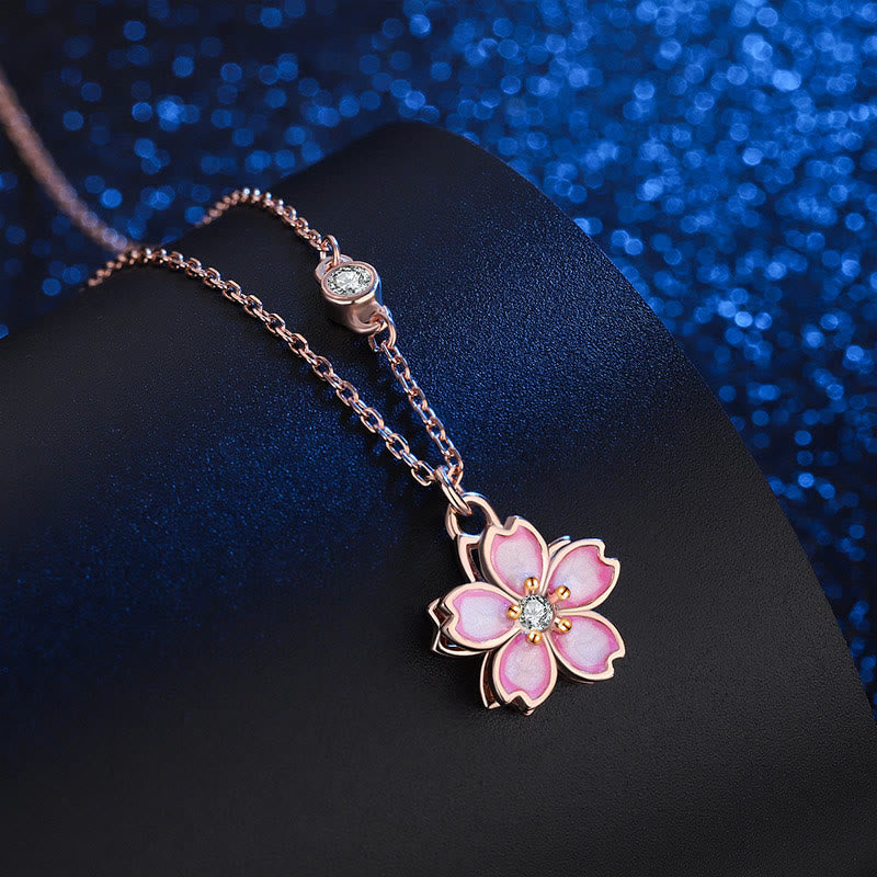 925 Sterling Silber Kirschblüten-Schutzkette