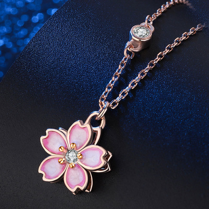 925 Sterling Silber Kirschblüten-Schutzkette