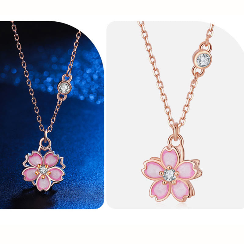 925 Sterling Silber Kirschblüten-Schutzkette