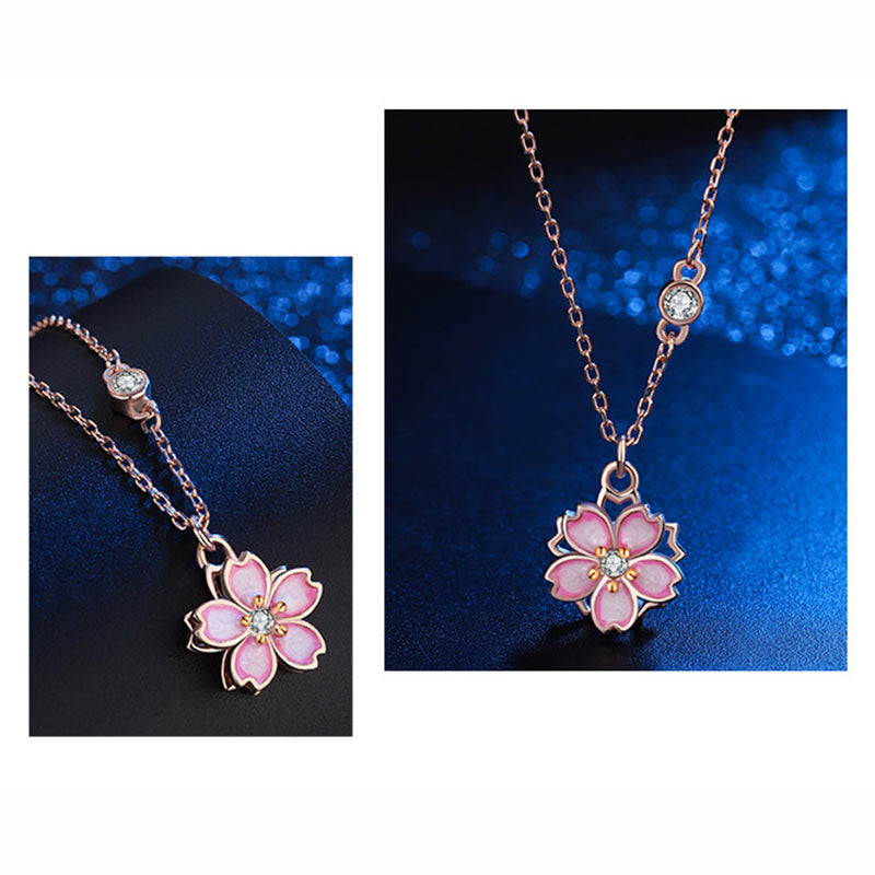 925 Sterling Silber Kirschblüten-Schutzkette