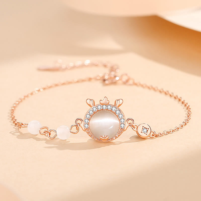 925 Sterling Silber Drachen Katzenauge Schutzarmband