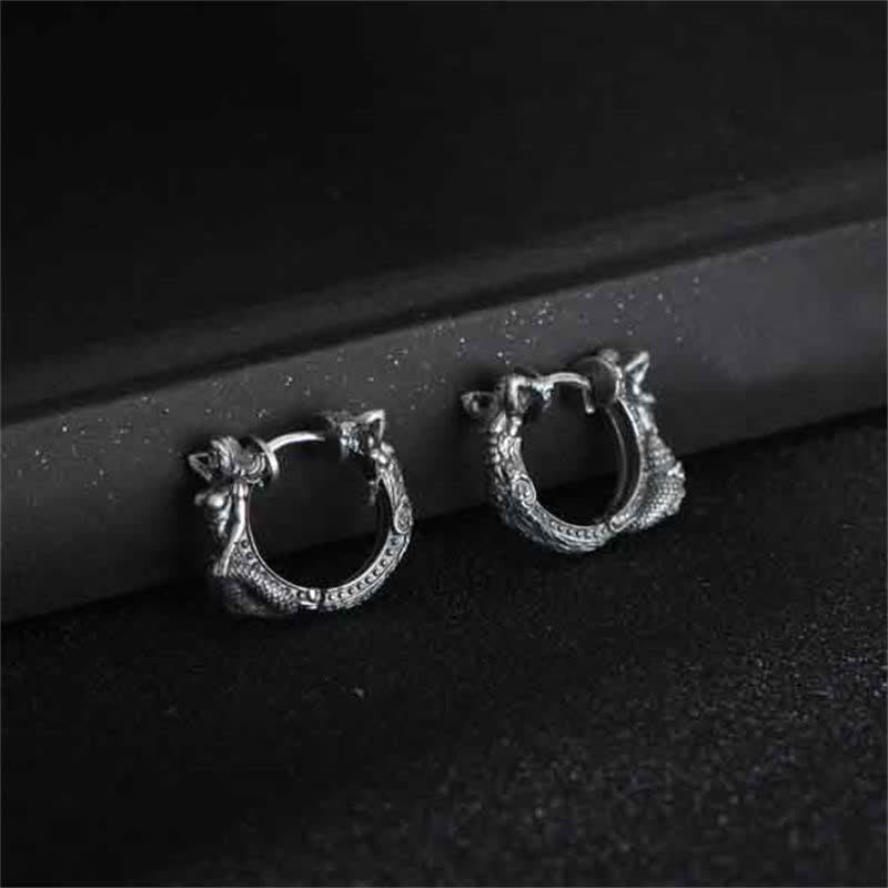 Creolen mit Drachenmotiv aus 925er Sterlingsilber für Schutz und Stärke