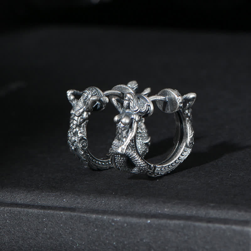 Creolen mit Drachenmotiv aus 925er Sterlingsilber für Schutz und Stärke