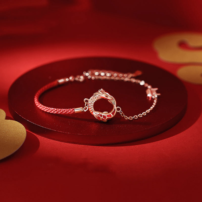 925 Sterling Silber Drachen Koi Fisch Glücksschutz Armband