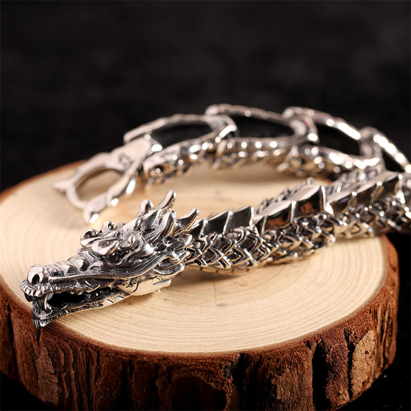 925 Sterling Silber Drachen Glück & Erfolg Armband