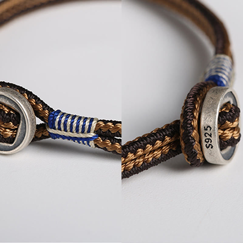 Handgefertigtes Schutzarmband aus gewebtem 925er Sterlingsilber