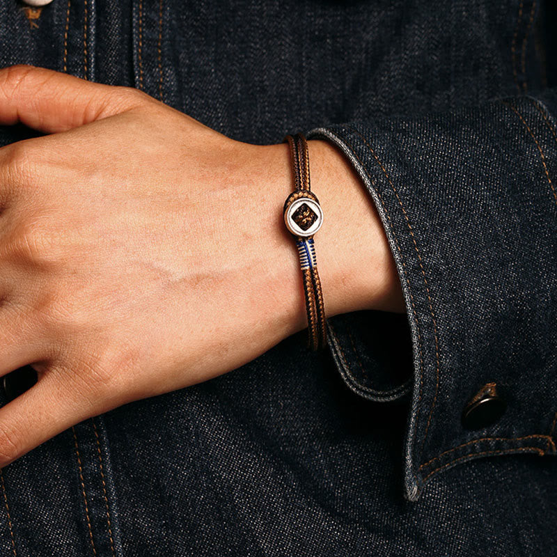 Handgefertigtes Schutzarmband aus gewebtem 925er Sterlingsilber