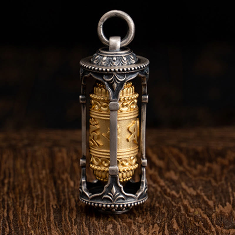 925 Sterling Silber Om Mani Padme Hum Halskette Anhänger Spirituelle Weisheit