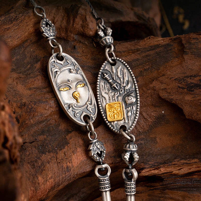 925 Sterling Silber Om Mani Padme Hum Halskette | Schutzkette