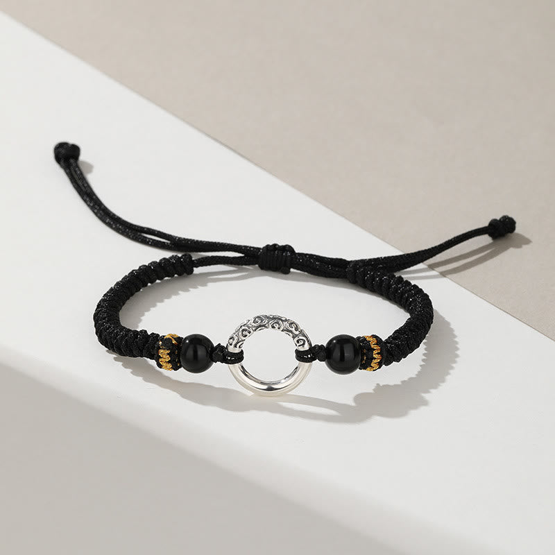 925 Sterling Silber Peace Schnalle Glückverheißende Wolken Spirituelles Armband