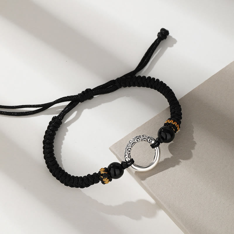 925 Sterling Silber Peace Schnalle Glückverheißende Wolken Spirituelles Armband