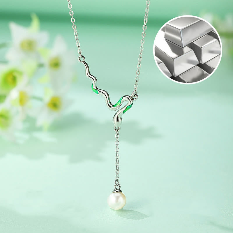 925 Sterling Silber Perlenkette Anhänger Jahr der Schlangenharmonie