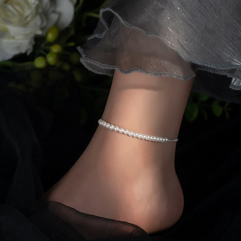 925 Sterling Silber Perlenschutz Fußkettchen