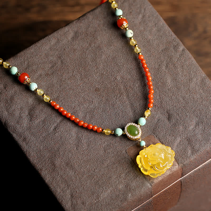 925 Sterling Silber Roter Achat Vertrauens-Charm-Halskette