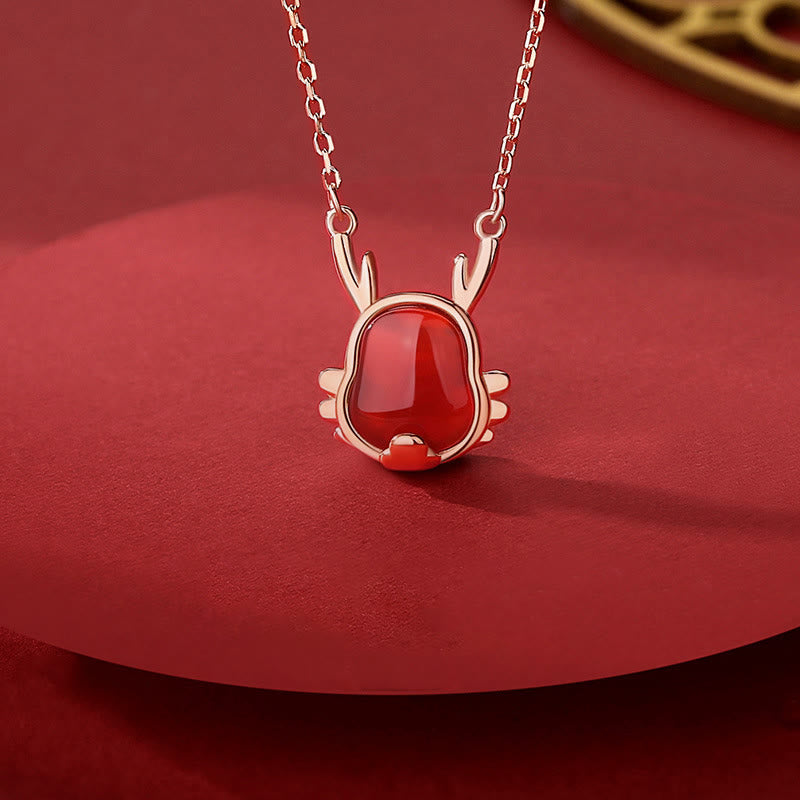 925 Sterling Silber Roter Achat Drachenschmuck für Glück und Stärke