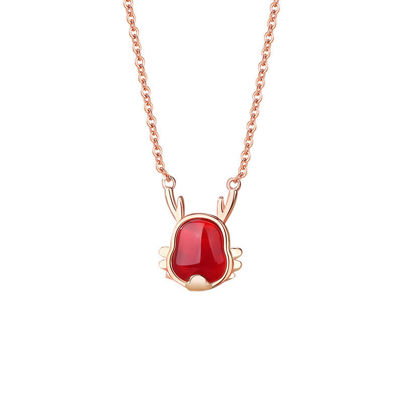 925 Sterling Silber Roter Achat Drachenschmuck für Glück und Stärke