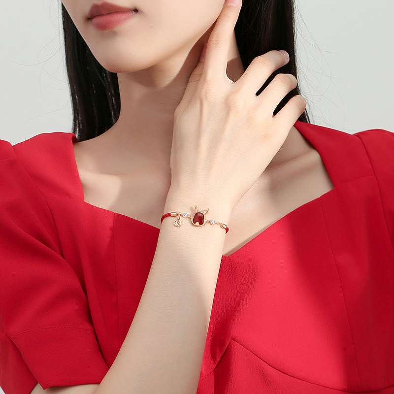 925 Sterling Silber Roter Achat Drachenschmuck für Glück und Stärke