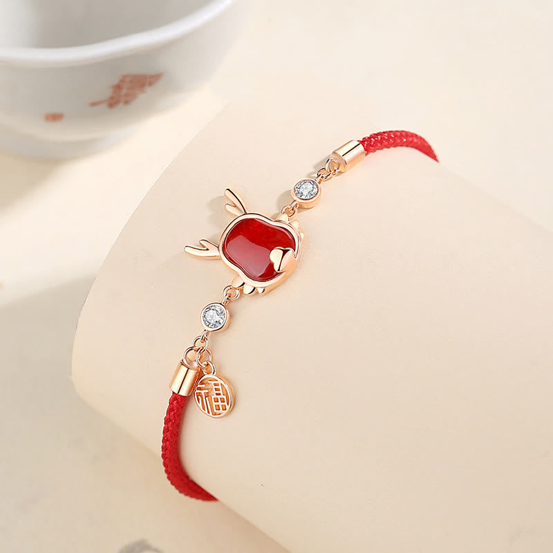 925 Sterling Silber Roter Achat Drachenschmuck für Glück und Stärke