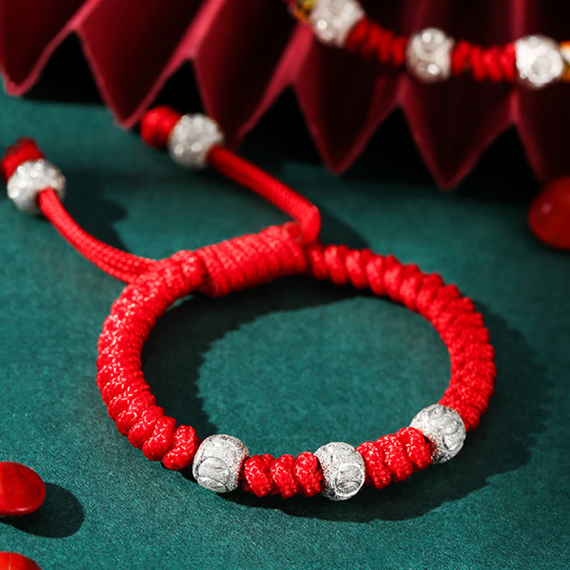 925 Sterling Silber Rotes Schnurarmband für Kinder | Stärke & Schutz