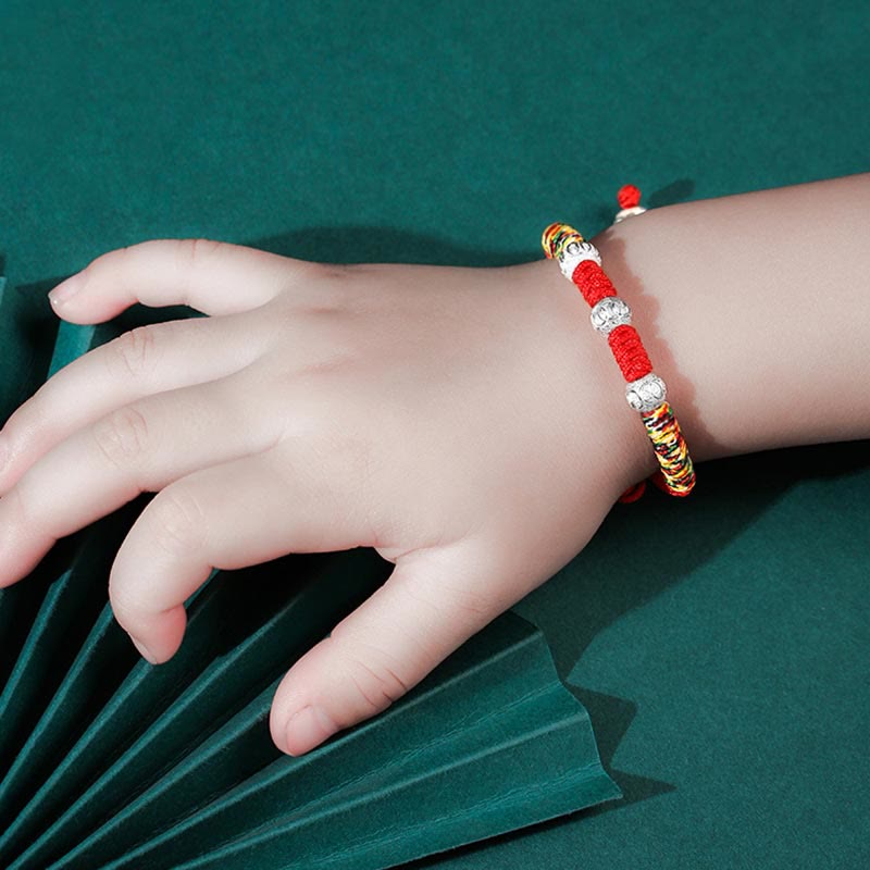925 Sterling Silber Rotes Schnurarmband für Kinder | Stärke & Schutz