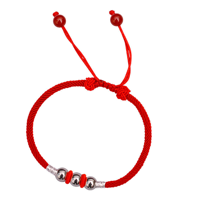 925 Sterling Silber Rotes Schnurarmband für Schutz und Glück
