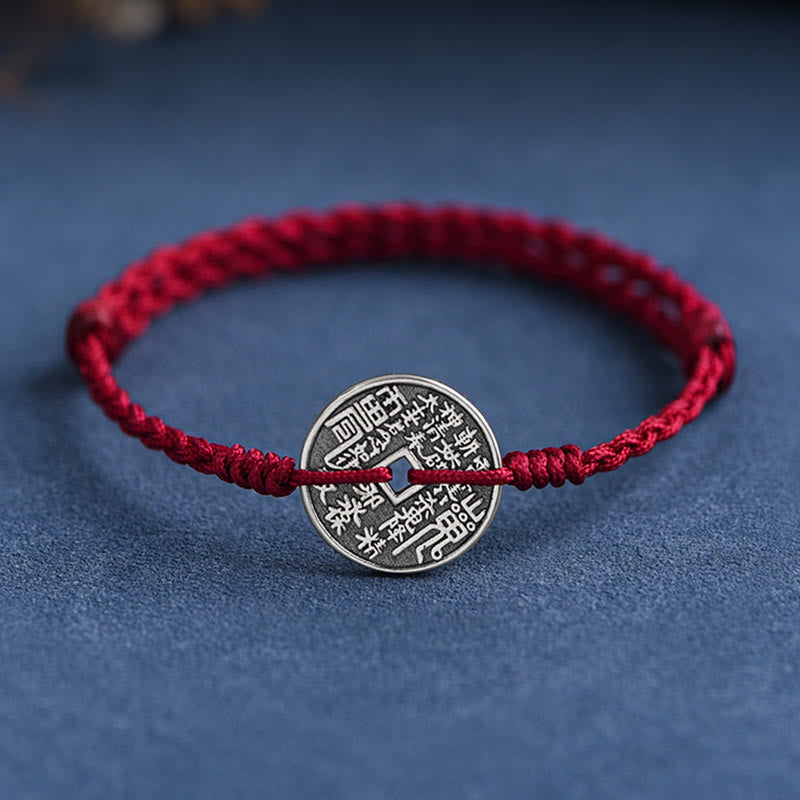 Schutzarmband aus 925er Sterlingsilber mit roter Schnur