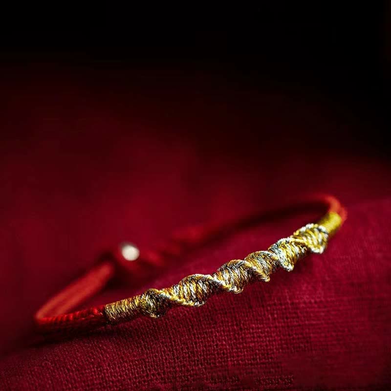 Schutzarmband aus 925er Sterlingsilber mit roter Schnur