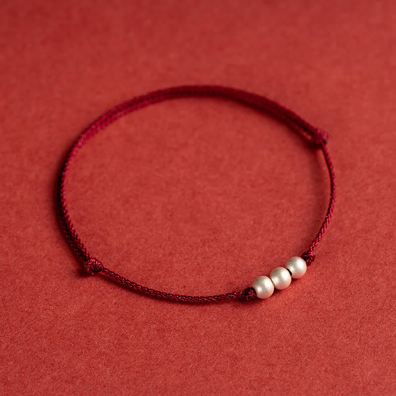 925 Sterling Silber Rote Schnur Schutzarmband Fußkettchen