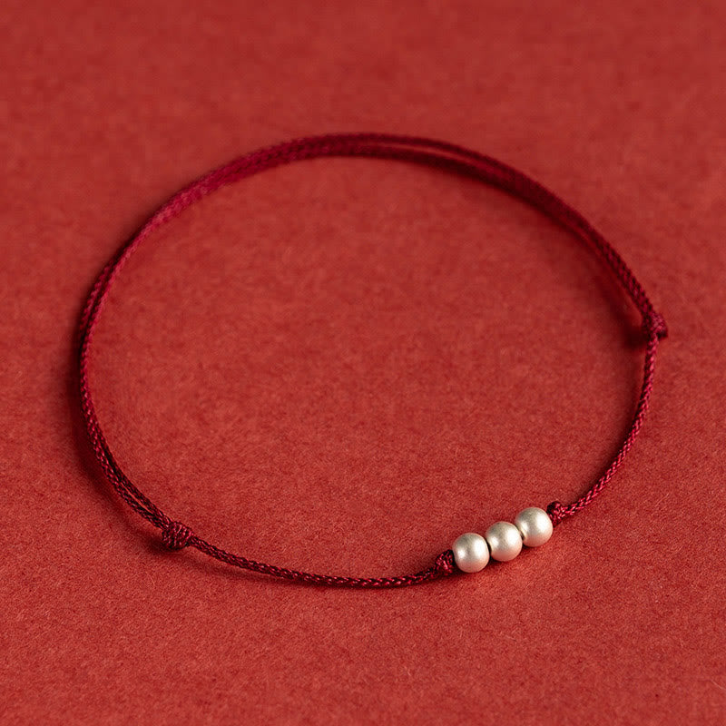 925 Sterling Silber Rote Schnur Schutzarmband Fußkettchen