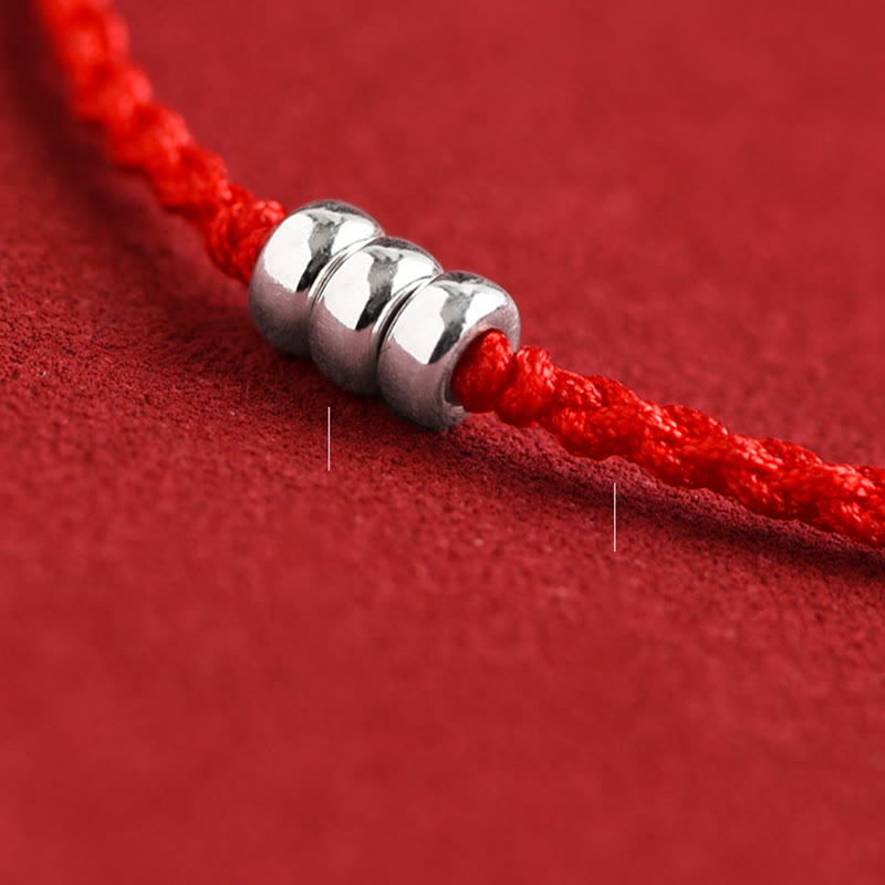 925 Sterling Silber Rote Schnur Schutzarmband Fußkettchen