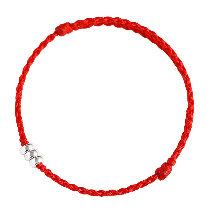 925 Sterling Silber Rote Schnur Schutzarmband Fußkettchen