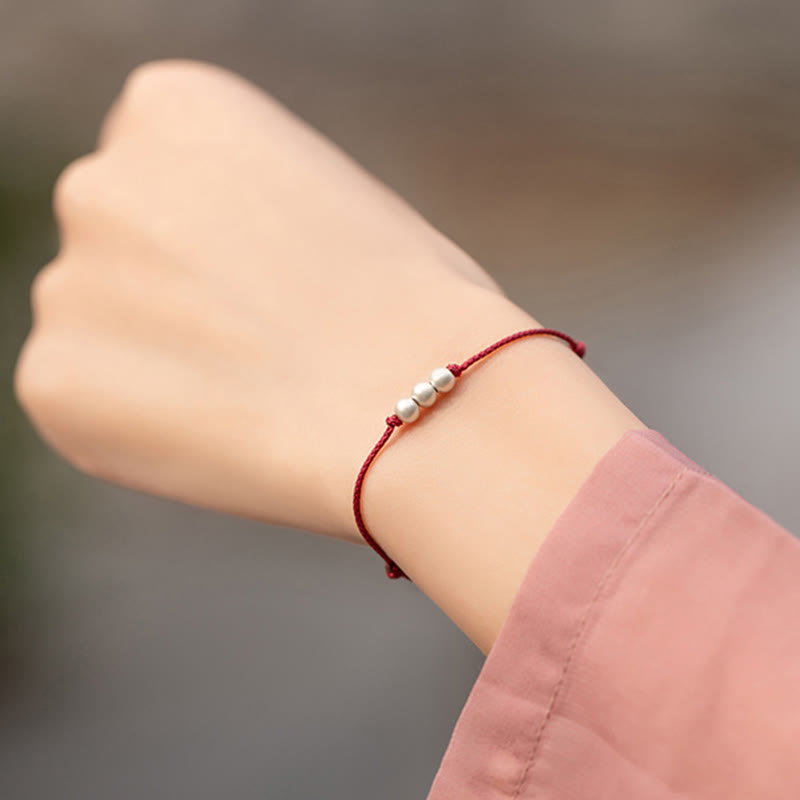 925 Sterling Silber Rote Schnur Schutzarmband Fußkettchen