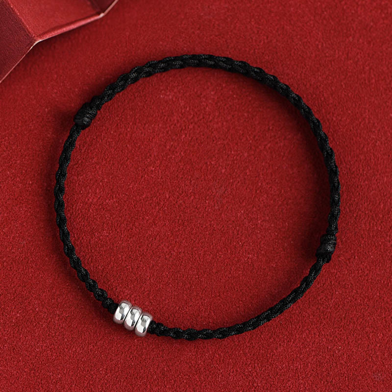 925 Sterling Silber Rote Schnur Schutzarmband Fußkettchen