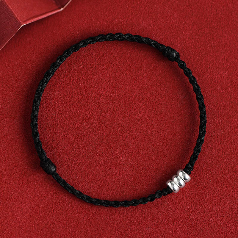 925 Sterling Silber Rote Schnur Schutzarmband Fußkettchen