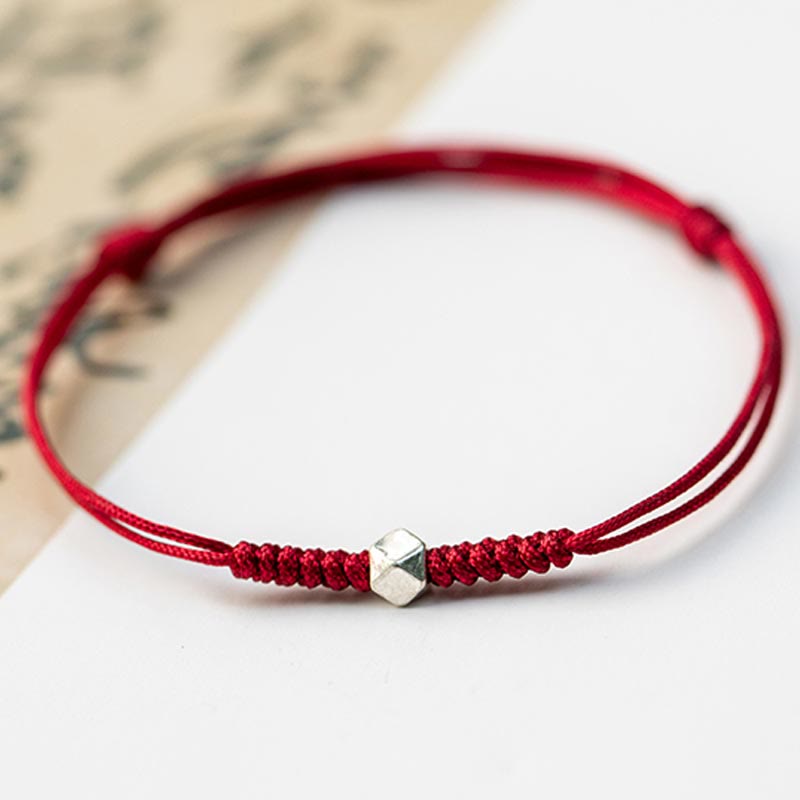 925 Sterling Silber Rote Schnur Schutzarmband Unisex