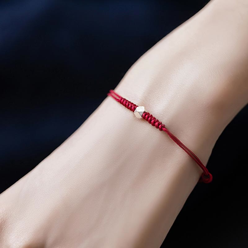 925 Sterling Silber Rote Schnur Schutzarmband Unisex