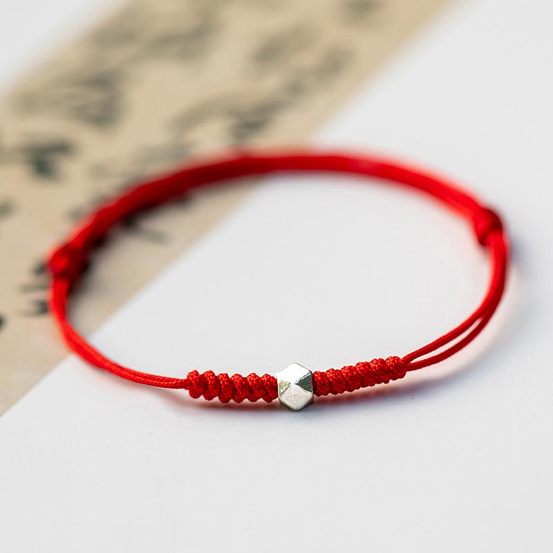 925 Sterling Silber Rote Schnur Schutzarmband Unisex