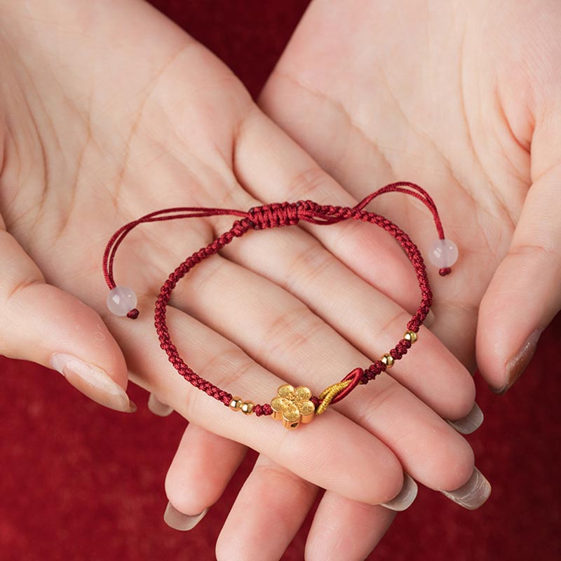 925 Sterling Silber Sakura Chalcedon Glücksarmband