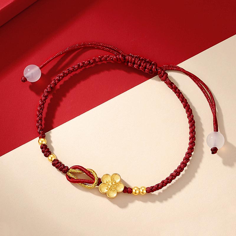 925 Sterling Silber Sakura Chalcedon Glücksarmband