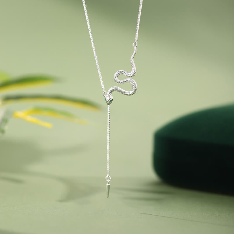 925 Sterling Silber Schlange Balance Halskette Anhänger Ohrringe Set