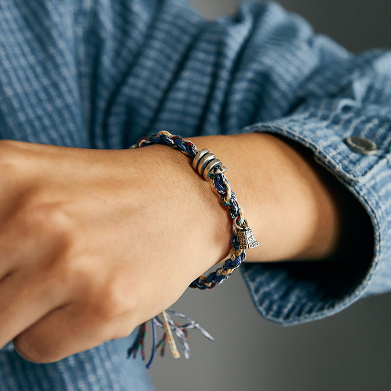 Spirituelles Armband aus 925er Sterlingsilber mit Münz-Schuppen-Anhänger