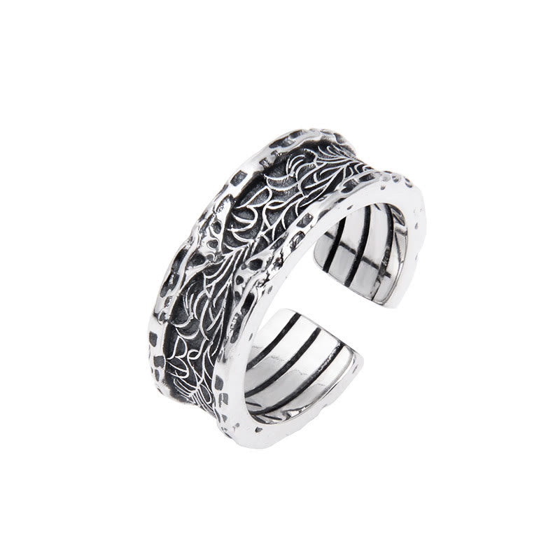Verstellbarer Ring aus 925er Sterlingsilber mit Blumenmotiv aus der Tang-Dynastie