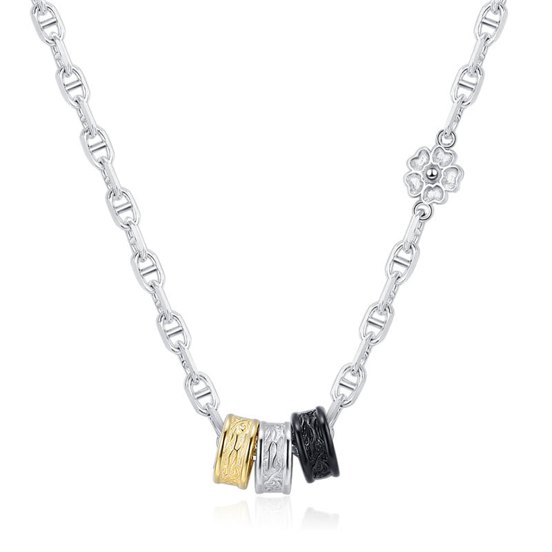 Halskette aus 925er Sterlingsilber mit Blumenmotiv aus der Tang-Dynastie