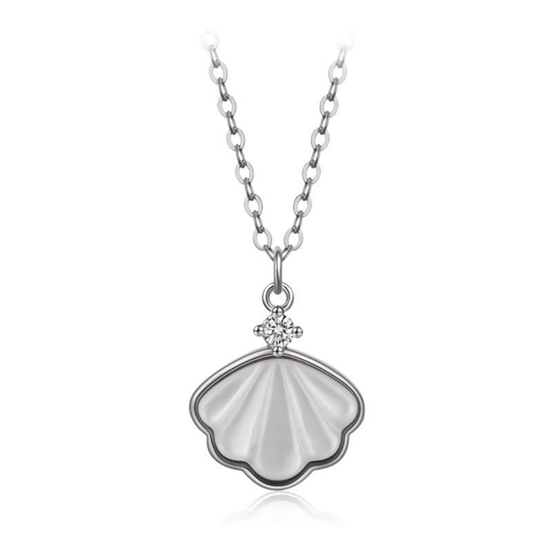 Spirituelles Schmuckset mit Tridacna-Stein aus 925er Sterlingsilber