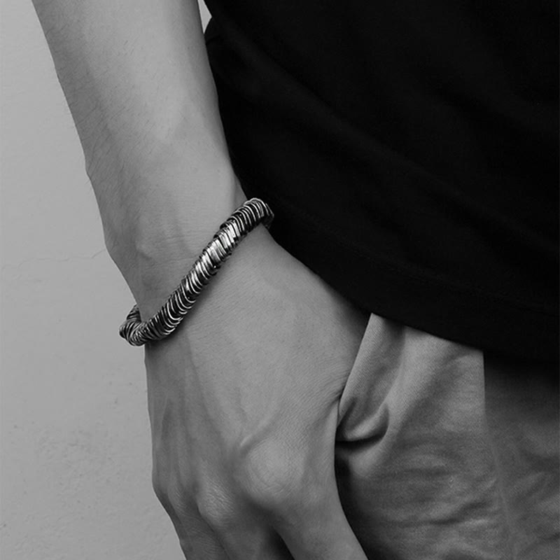 925 Sterling Silber Gedrehtes Reichtumsheilungs-Spirituelles Armband