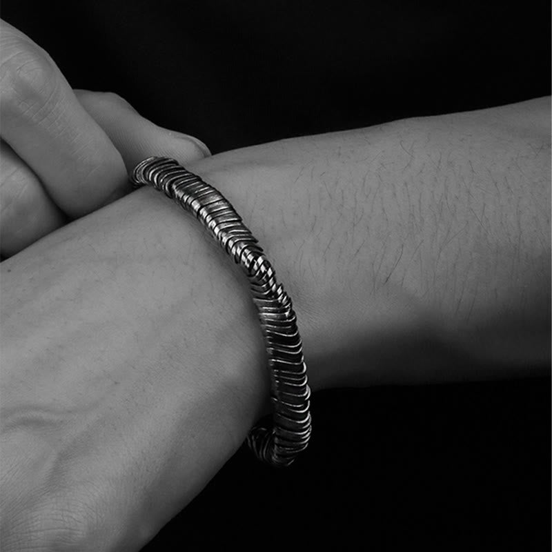 925 Sterling Silber Gedrehtes Reichtumsheilungs-Spirituelles Armband