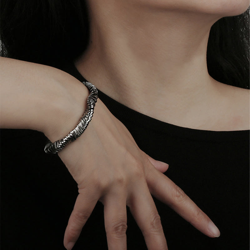 925 Sterling Silber Gedrehtes Reichtumsheilungs-Spirituelles Armband