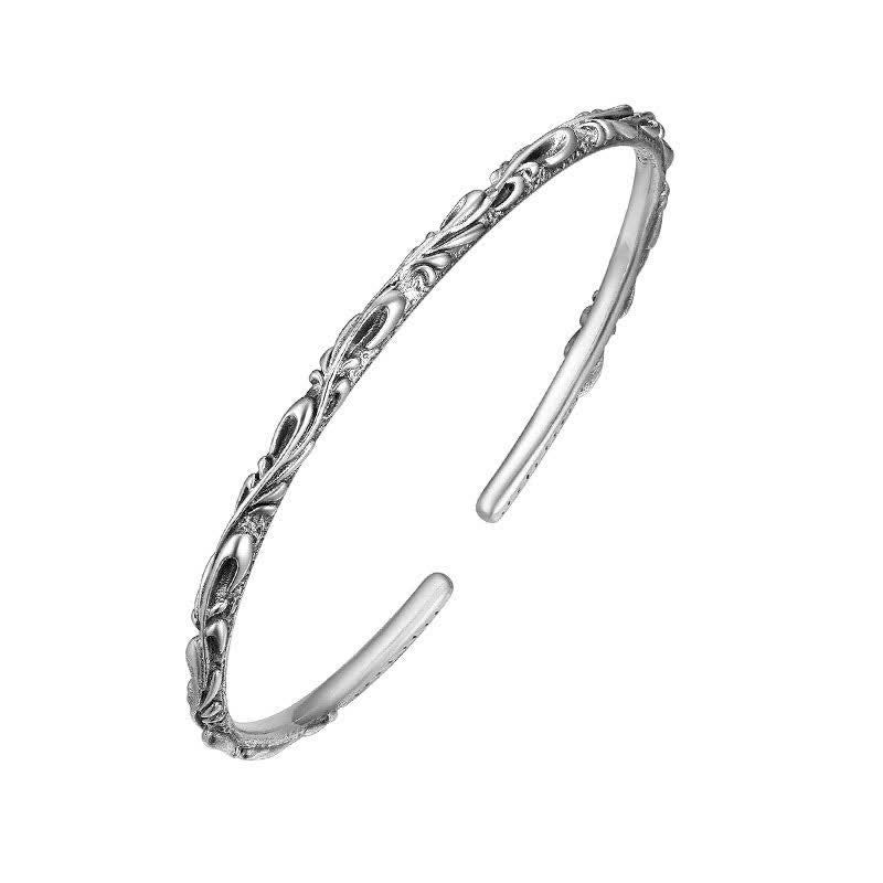 Schutzarmband aus 925er Sterlingsilber mit Weinrebengravur