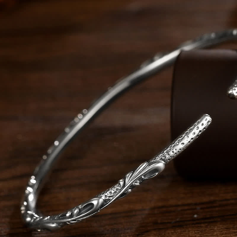 Schutzarmband aus 925er Sterlingsilber mit Weinrebengravur